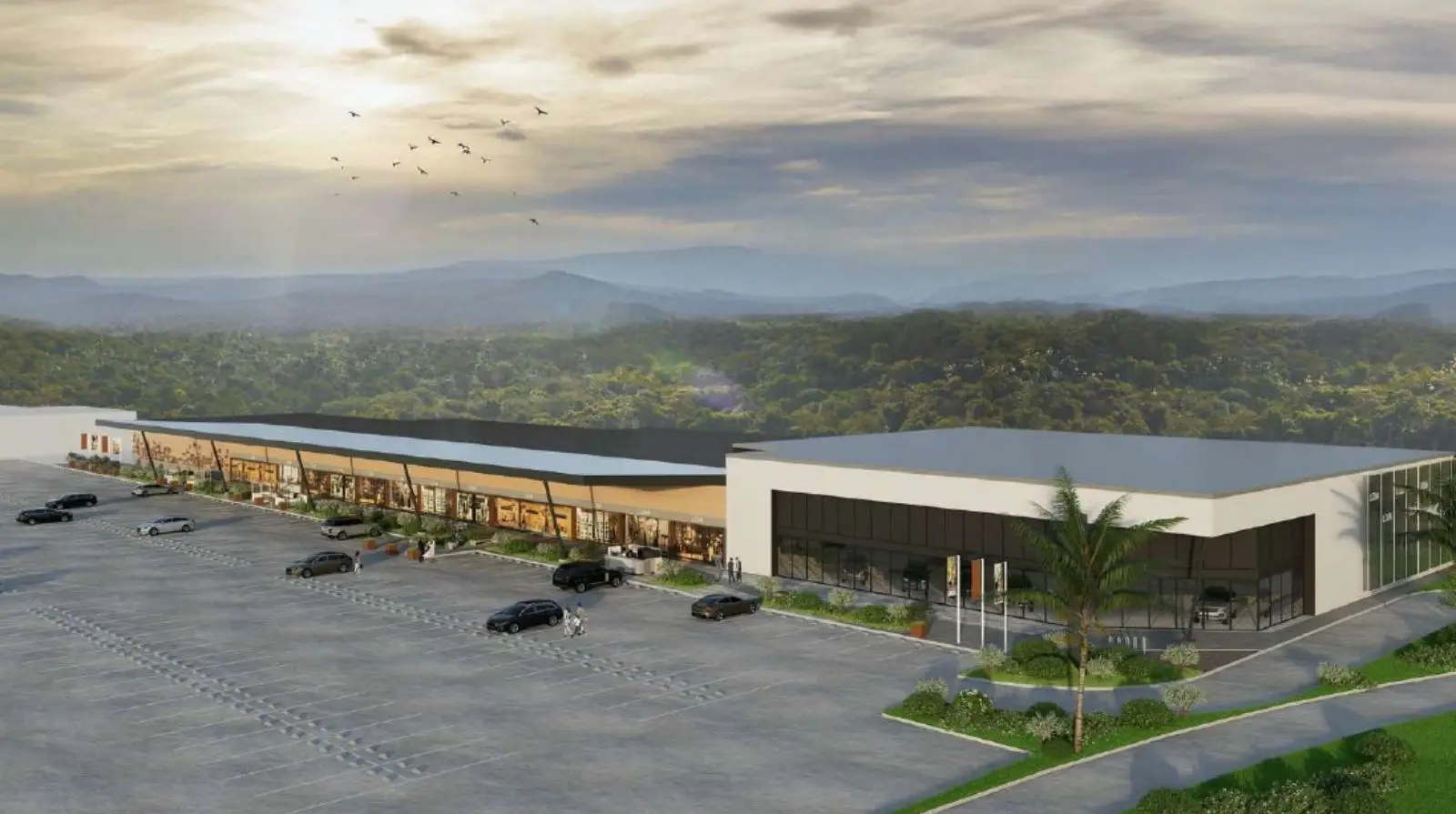 Render do Serramar Mall, open mall da zona leste de São José dos Campos
