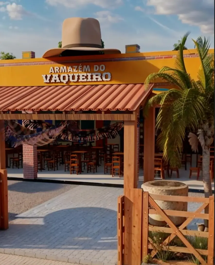Fachada do Armazém do Vaqueiro, bar nordestino em Nova Iguaçu